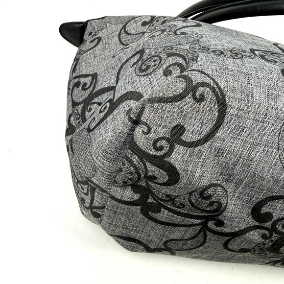 Dakine Tote Bag Gray Green Canvas Paisley Floral Packable Shoulder Bag - Picture 7 of 13